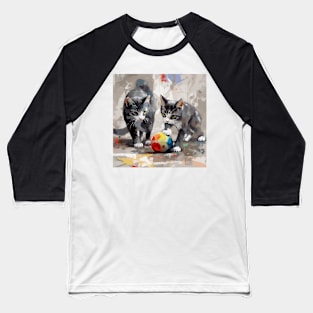 Two Kittens Playing With A Cat Toy Baseball T-Shirt